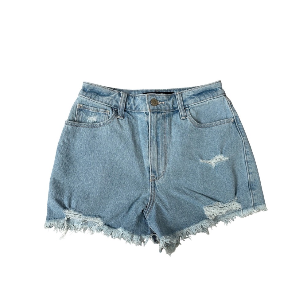 Hollister Ultra High-Rise Mom Shorts Light Western Distressed Denim 0 W25 NEW